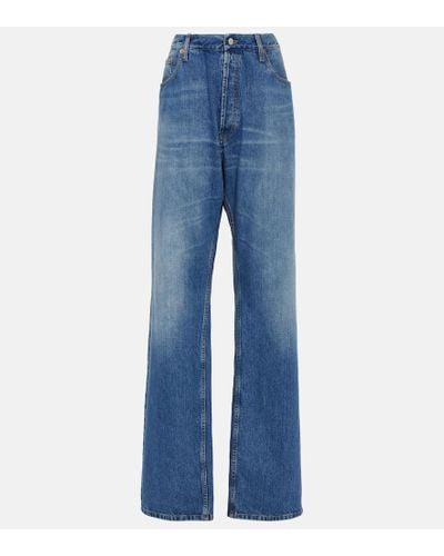 Gucci Jeans anchos de tiro medio - Azul