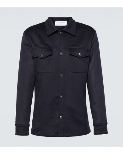 Gabriela Hearst Coner Wool And Cashmere Overshirt - Blue