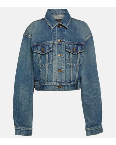 Saint Laurent 80's Jacket In Vintage Blue Denim