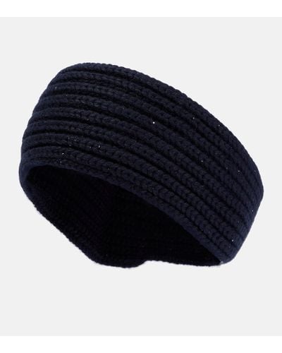 Loro Piana Ribbed-knit Cashmere-blend Headband - Blue
