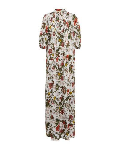 Erdem Vacation Mustique Floral Cotton Maxi Dress - Multicolor