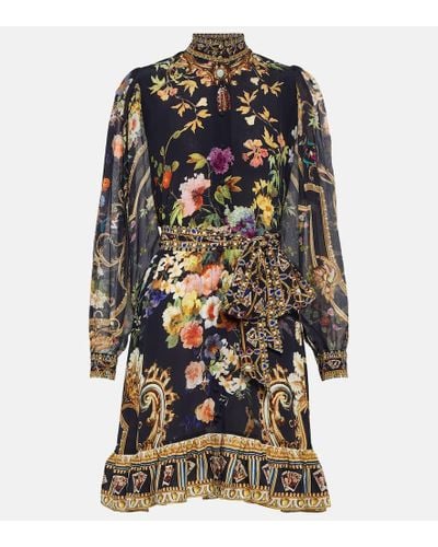 Camilla Printed Silk Crepe Shirt Dress - Multicolor