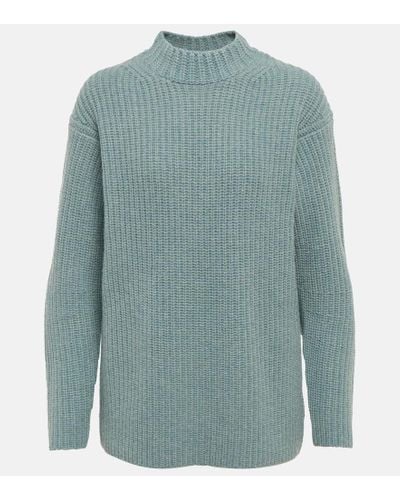 Vince Mockneck Wool-blend Sweater - Blue