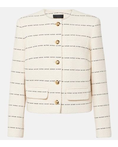 Nili Lotan Paige Striped Tweed Jacket - Natural