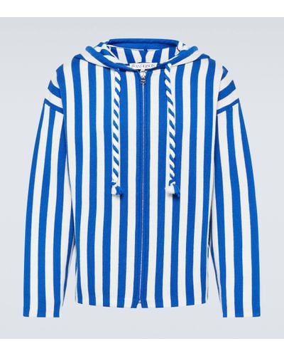 JW Anderson Sweat-shirt a capuche Anchor en laine - Bleu