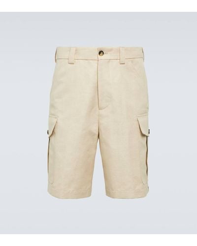 Loro Piana Cargo-Shorts Bizen aus Baumwolle und Leinen - Natur
