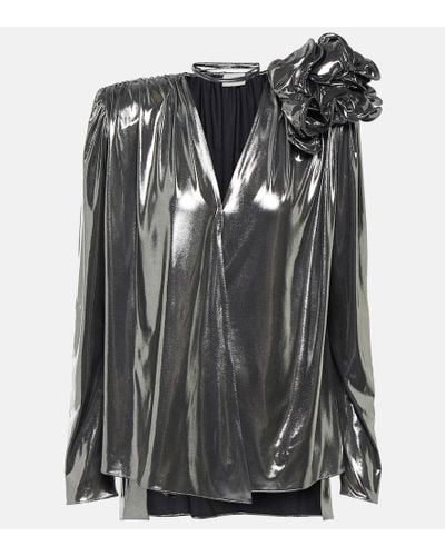 Magda Butrym Applique Metallic Blouse - Black