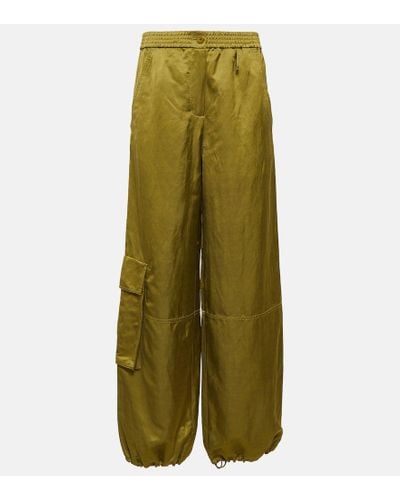 Dorothee Schumacher Slouchy Coolness Hemp-blend Cargo Pants - Green