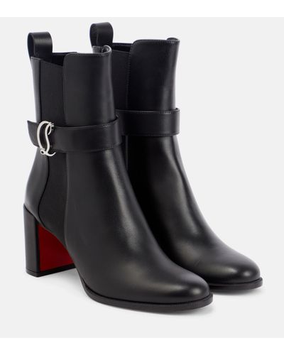 Christian Louboutin Cl Brand-plaque Leather Heeled Chelsea Boots in Black |  Lyst Australia