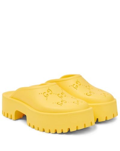 Gucci GG Rubber Clogs - Yellow