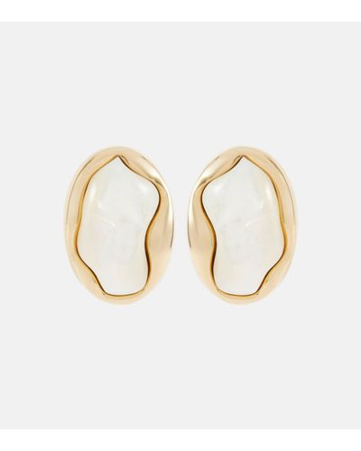Chloé Sybil Faux Pearl Clip-on Earrings - Metallic