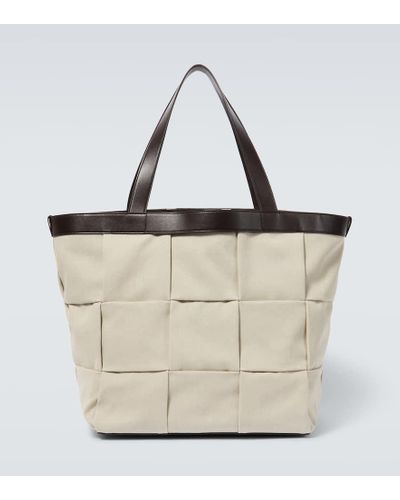 Bottega Veneta Avenue Leather-trimmed Tote Bag - White