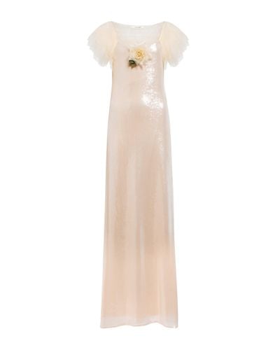 Rodarte Embellished Sequined Gown - Natural