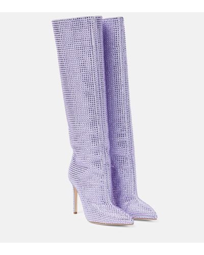 Paris Texas Holly Embellished Knee-high Boots - Purple