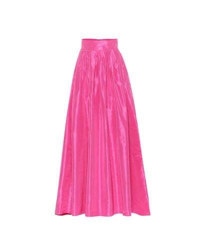Carolina Herrera High Rise Silk Taffeta Ball Gown Skirt - Pink