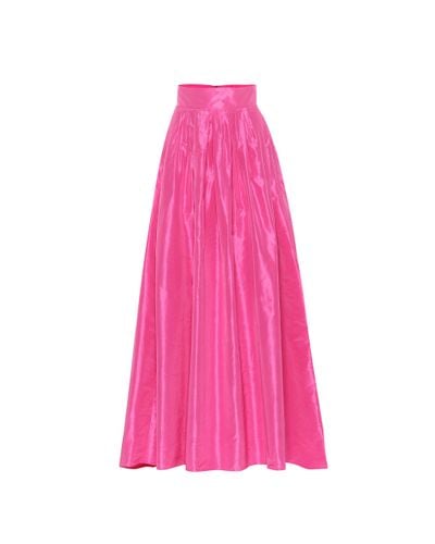 Carolina Herrera High Rise Silk Taffeta Ball Gown Skirt - Pink