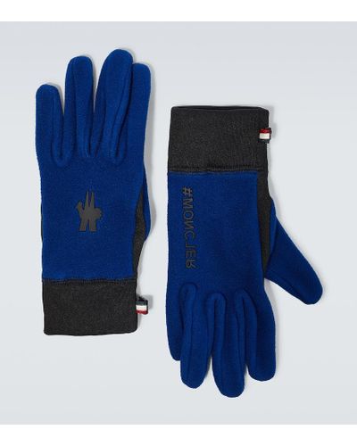 3 MONCLER GRENOBLE Handschuhe aus Fleece - Blau