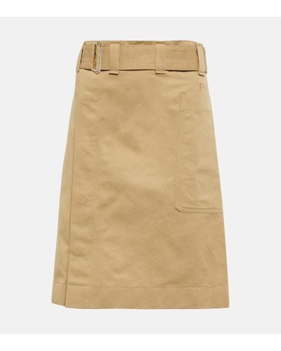 Lemaire Minifalda de lino y algodon con cinturon - Neutro