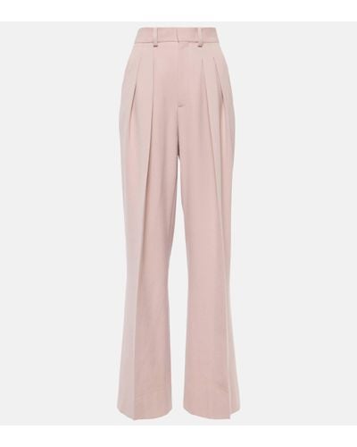 Victoria Beckham High-rise Wide-leg Trousers - Pink