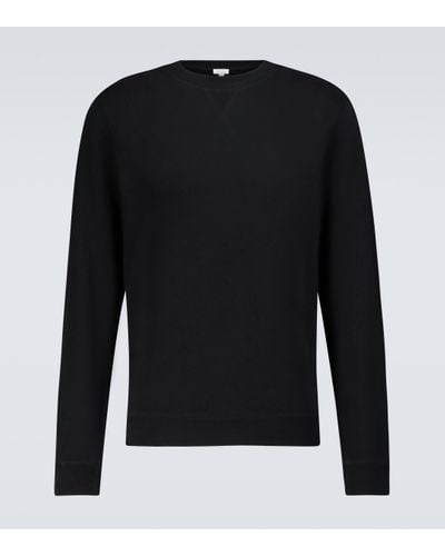 Sunspel Cotton Loopback Sweatshirt - Black