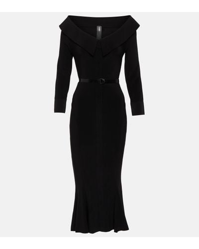 Norma Kamali Off-shoulder Jersey Midi Dress - Black