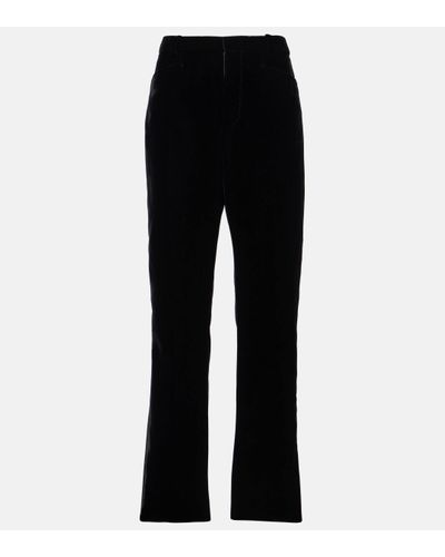 Tom Ford Wallis Velvet Straight Trousers - Black