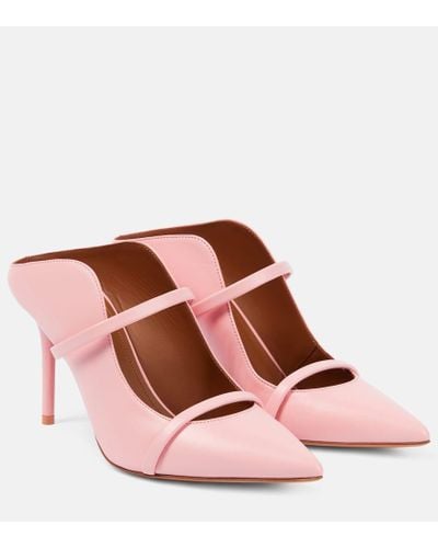 Malone Souliers Maureen 85 Leather Mules - Pink