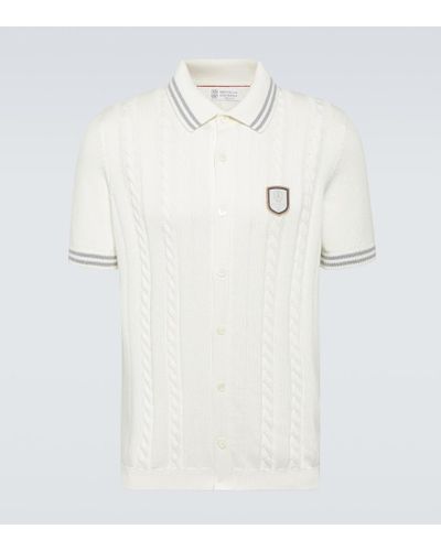 Brunello Cucinelli Hemd aus Strick - Weiß