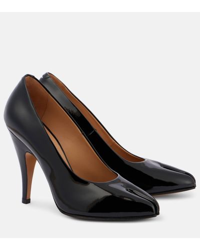 Maison Margiela Tabi Patent Leather Court Shoes - Black