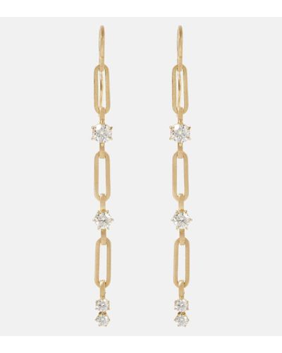 Jade Trau Ohrringe Pia Small aus 18kt Gelbgold mit Diamanten - Mettallic