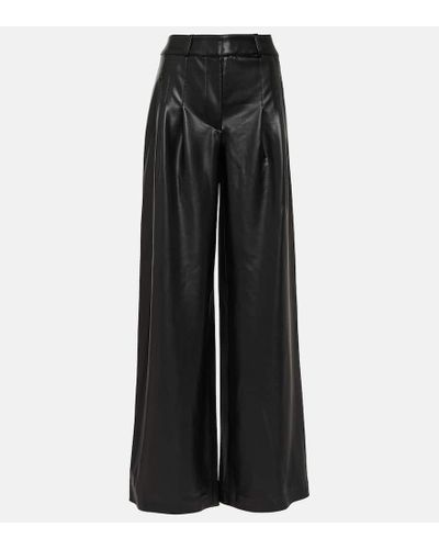 Veronica Beard Rennert Faux Leather Wide-leg Pants - Black