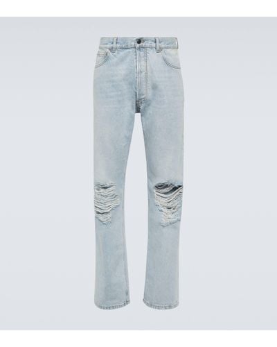 The Row Burted Distressed Straight Jeans - Blue