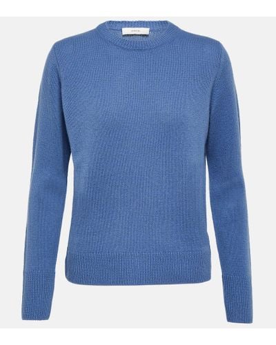 Vince Pullover in cashmere a coste - Blu