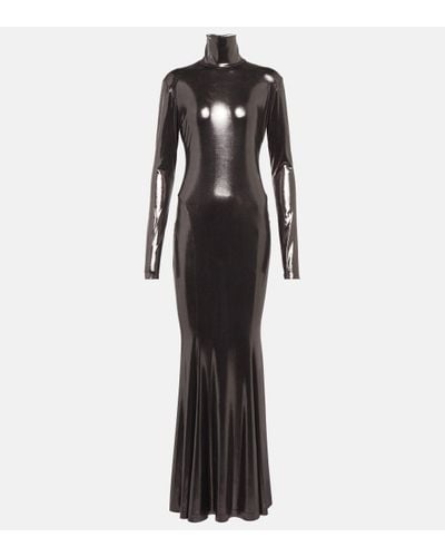 Norma Kamali Fishtail Jersey Gown - Black