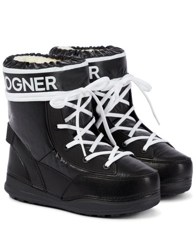 Bogner La Plagne Faux Leather Snow Boots - Black