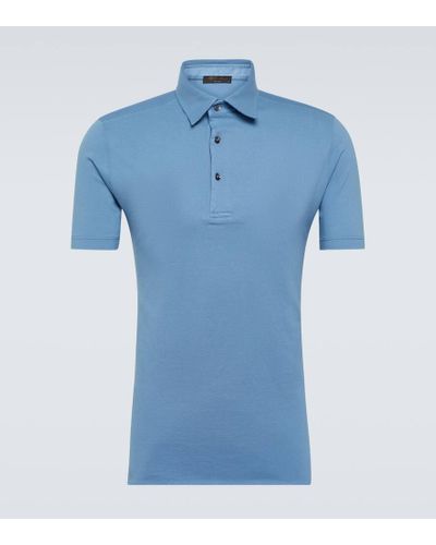 Loro Piana Polohemd aus Baumwoll-Pique - Blau