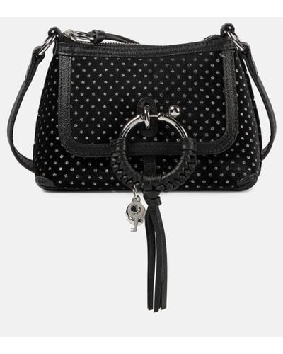 See By Chloé Joan Small Velvet Shoulder Bag - Black
