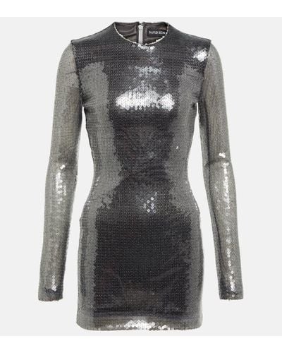 David Koma Sequined Minidress - Gray
