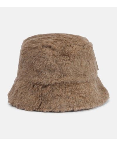 Max Mara Figura Alpaca, Wool, And Silk Bucket Hat - Brown