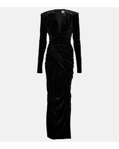 Alexandre Vauthier Velvet Long Dress - Black