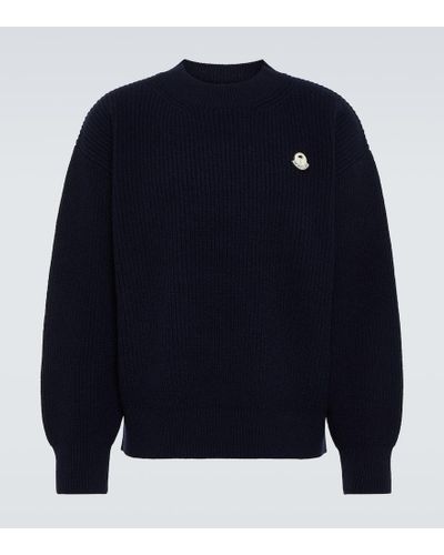 Moncler Genius X Palm Angels Pullover aus Wolle - Blau