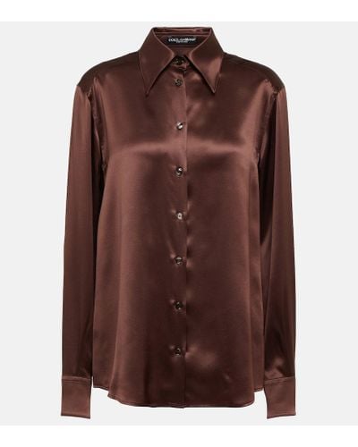 Dolce & Gabbana Camisa de seda - Marrón