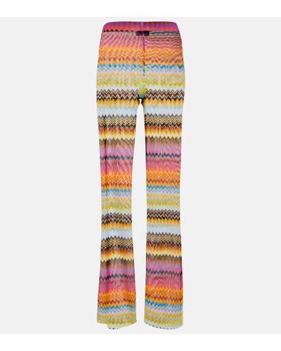 Missoni Zig-zag Knit High-rise Slim Trousers - Red