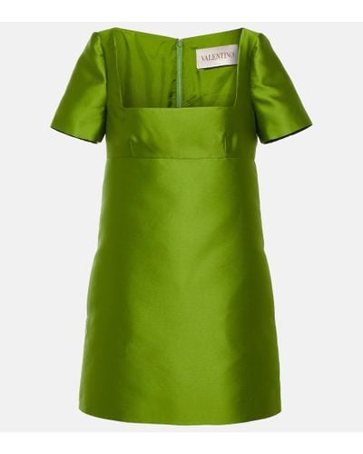 Valentino Vestido corto de saten duquesa - Verde
