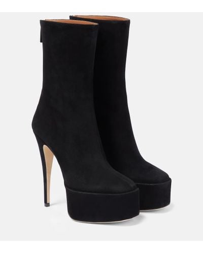 Paris Texas Ivana Suede Platform Ankle Boots - Black
