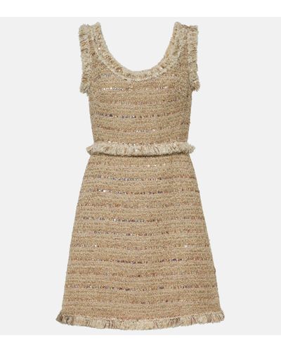 Giambattista Valli Fringed Boucle Minidress - Natural