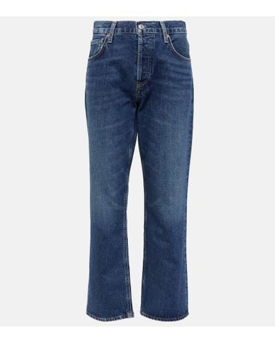 Citizens of Humanity Mid-Rise Straight Jeans Neve - Blau