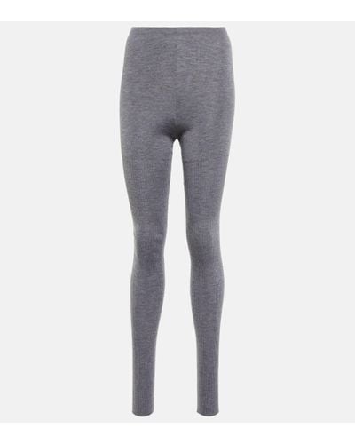Alaïa High-rise Cashmere And Silk leggings - Grey