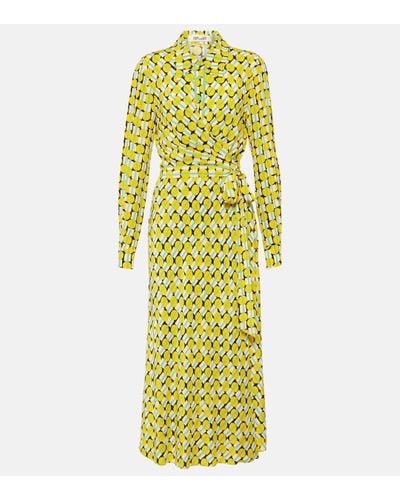 Diane von Furstenberg Tori Printed Jersey Midi Dress - Yellow