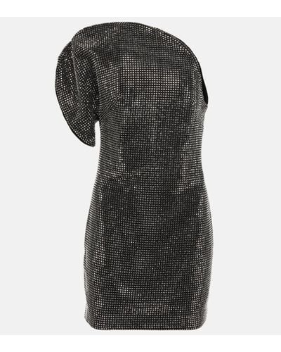 Roland Mouret Robe asymetrique a cristaux - Noir